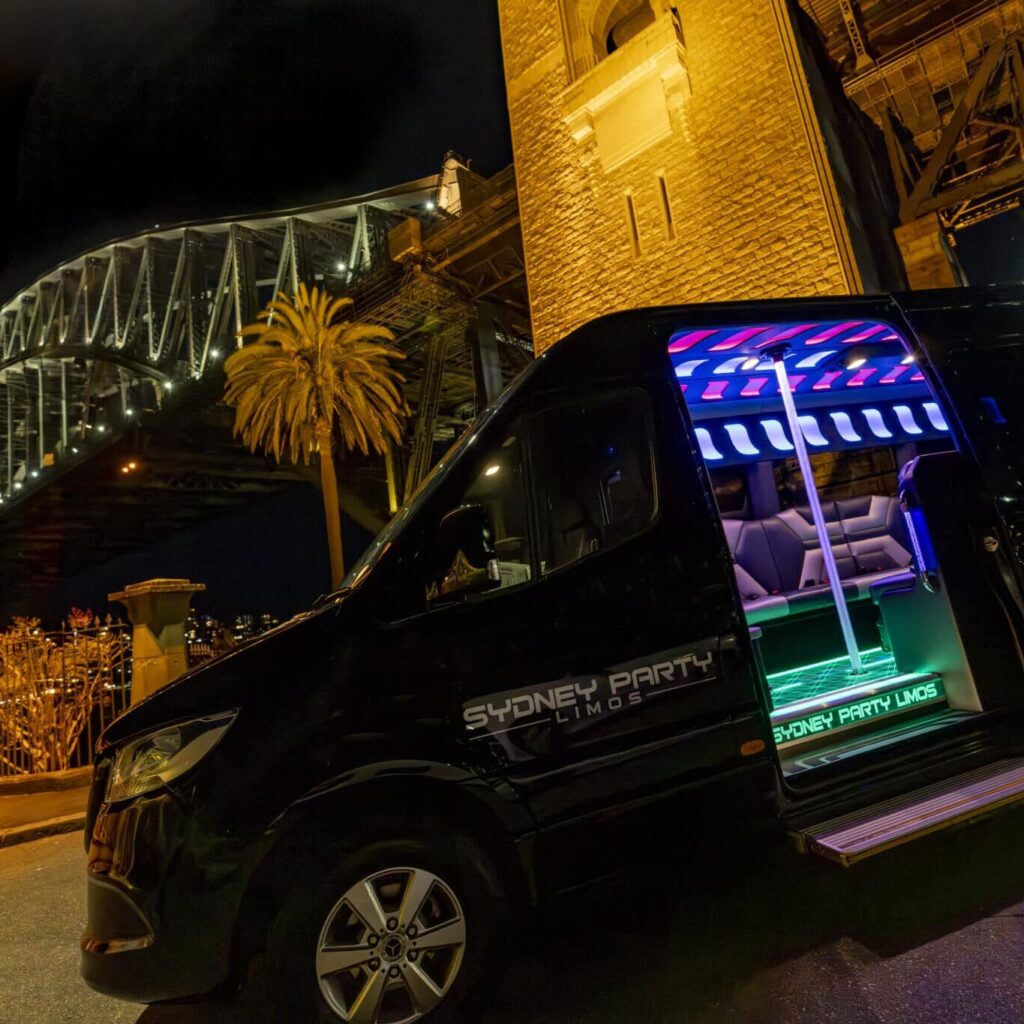Party Bus, Sydney, Sydney harbour bridge, party bus for hire
